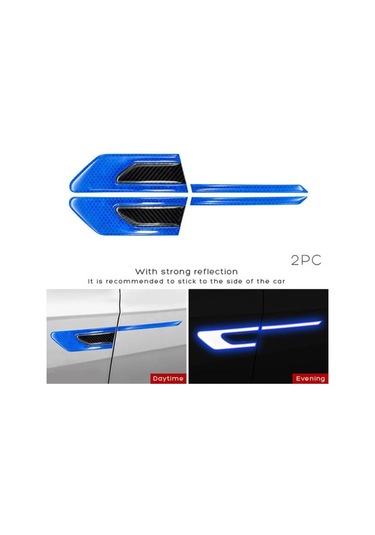 Mavi 1 Çift Şerit Yansıtıcı Bant Karbon Fiber Tahıl Kendinden Yapışkanlı 3d Doku Yüksek Parlaklık Isıya Dayanıklı