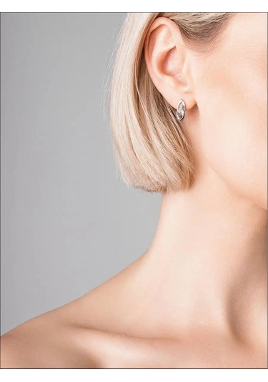 Lamponi 925 Ayar Gümüş, Topaz Ve Sütaş Taşlı Küpeler 153690825 Açık Mavi