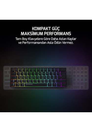 Gamepower Lyra Rgb 60m 62tuş Siyah Mekanik Kablolu Red Switch Ckckgmp0015