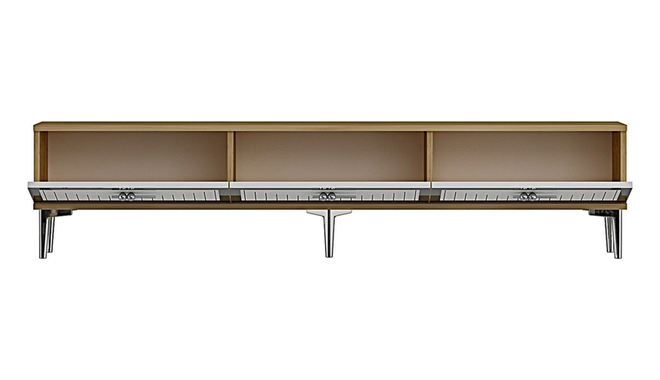 Tsa1802dbs - Tuna Tv Stand, Tv Sehpası Safirmeşe-beyaz-sılver 180cm Beyaz
