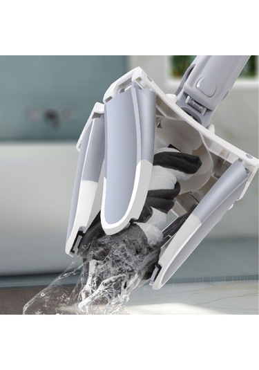 Monyee Gri Mikrofiber Süper Emici Mop - El Isıraksız, 360 Döner, Islak/kuru Kullanım, Zemin Temizliği İçin Kolay Tırpan