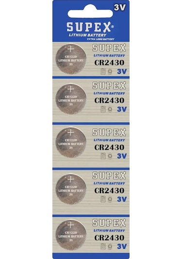 Supex CR2430 3V Lityum Düğme Pil 5'li