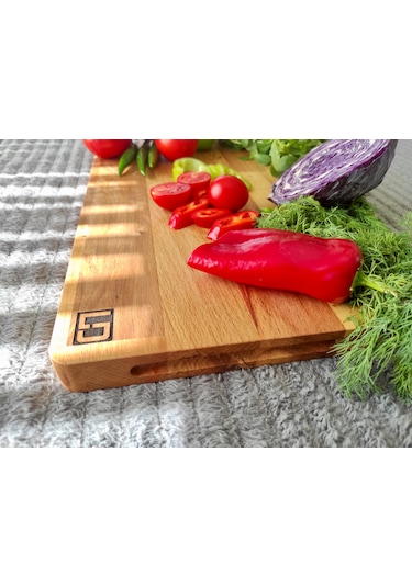 Masif Ahşap Kesme Doğrama Tahtası 42x24cm