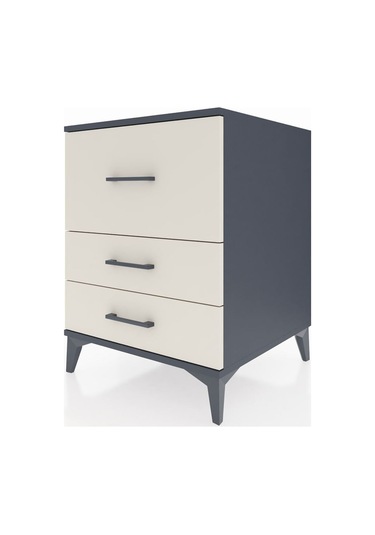 Kronos Komodin 3 Çekmeceli 60x59x80 Antrasit-aytaşı Antrasit