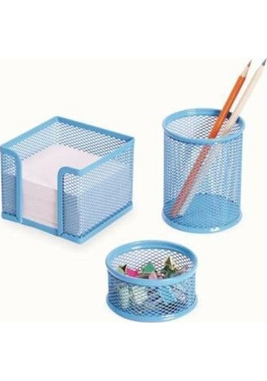 Need Masaüstü Perfore 3'lü Mavi Kalemlik Seti Nd-1003 Mavi