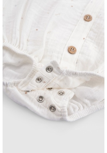 Organik Pamuk Müslin Ekru Bebek Kolsuz Zıbın Ekru