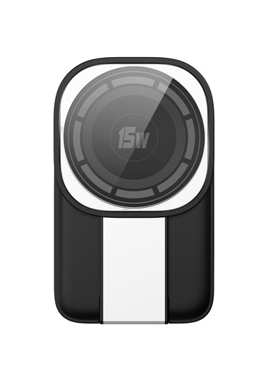 C40 3'ü 1 Arada Katlanabilir Şarj Standı Telefon İzle Kulaklık 15w Manyetik Kablosuz Şarj Cihazı Led Sıcak Işık Siyah