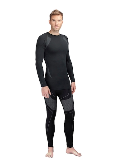 Thermoform Extreme Erkek Seamless Termal Uzun Kollu İçlik Seti Siyah Renkli