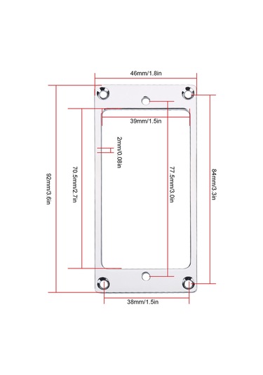 Hfambition Elektro Gitar Tespit Edici Taşıyıcı, Metal Konstruksiyon, 2 Adet, 2x2 Düz Çerçeve, Gümüş Renk, Dıy Parça