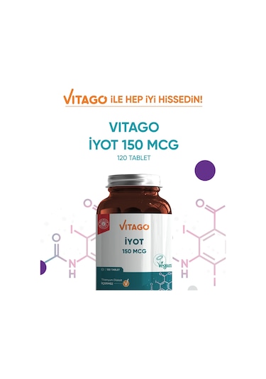 Vitago Premium 150 Mcg İyot İçeren Takviye Edici Gıda 120 Tablet