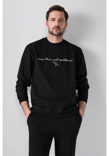 D's Damat Relaxed Fit Siyah Nakışlı Sweatshirt 2ECE25ORT0694 Siyah D's Damat Relaxed Fit Siyah Nakışlı Sweatshirt 2ECE25ORT0694 Siyah