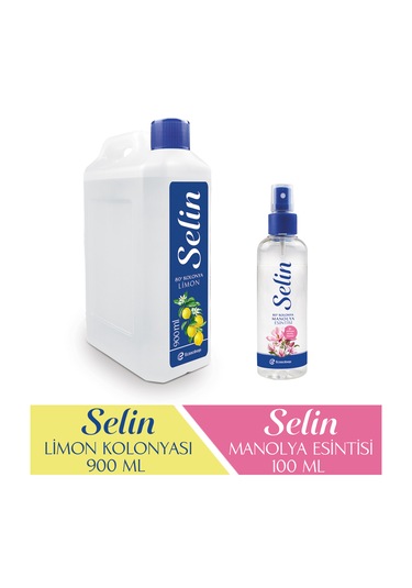 Selin Limon Kolonyası 900 ML + Manolya Esintisi Sprey Kolonya 100 ML