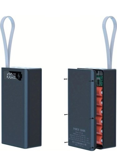 Honeybeeshop Beyaz 12 Bolum Cikarilabilir Kaynak Gerektirmeyen 12 Hucreli 18650 Pil Guc Bankasi Kiti Tasinabilir Guc Kaynagi Kutusu Dıy