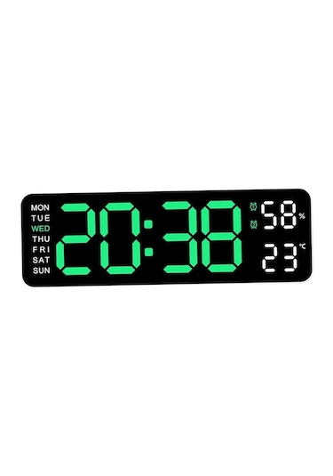 Suntek Led Duvar Saati Dijital Çalar Saat Dijital Duvar Saati Zt Yeşil