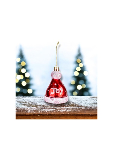 Yılbaşı Süsü 6'lı Bere Kırmızı 8 Cm