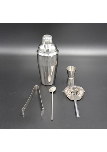 5 İn 1 750 Ml Paslanmaz Çelik Kokteyl Shaker Mikser Barmen Bar Seti Kiti Araçları