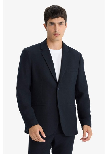 Defacto Modern Fit Düğmeli Cepli Blazer Ceket F2347ax25aunv163 Lacivert