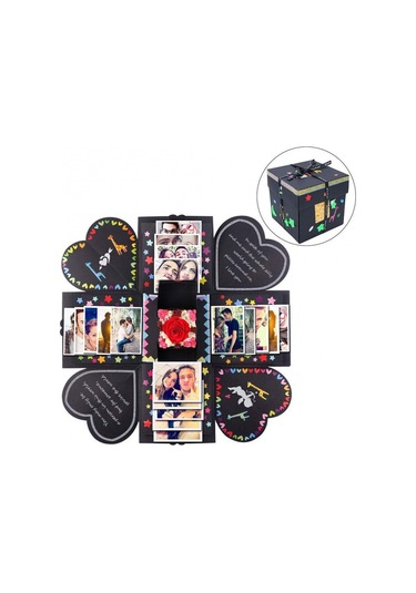 Yaratıcı Dıy El Yapımı Fotoğraf Albümü Hatıra Kitabı Sürpriz Patlama Hediye Kutusu, Bitmiş + Pvc Versiyon