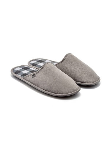 Twigy Ekose Erkek Ev Terliği Gri 41/46 AA0560 Gri