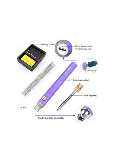 Yifomall Taşınabilir Şarjlı Lehim Makinesi - 330-400 C Ayarlanabilir Sıcaklık, 8w Güç, Dahili Pil, Lehim Ucu Hediyeli