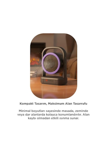 Torima HT-100 Sessiz Hızlı Isıtma Mini Isıtıcı Siyah