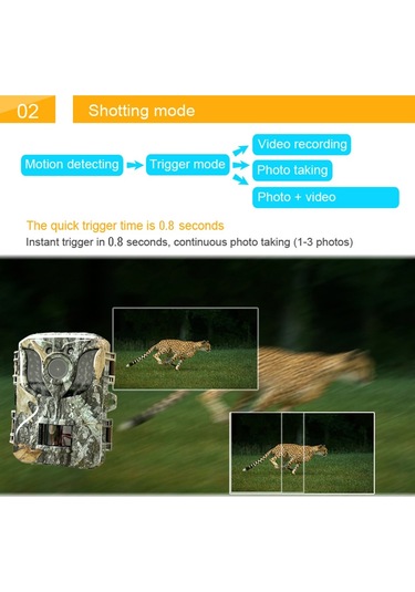 Açık Takip Kamerası Ip66 Su Geçirmez Yaban Hayatı Avcılık Çok Renkli Çok Renkli