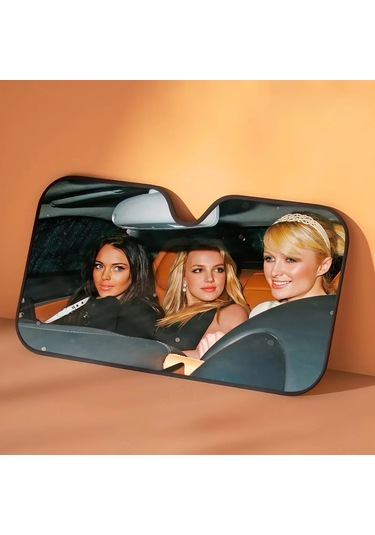 Goldenqian Paris Britney Lindsay Isıtmalı Cam Güneşlik Araba Pencere Ön Cam Kapak Güneş Gölge Otomatik Güneşlik Araba Kapakları Z3