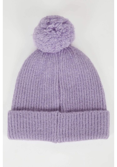 DeFacto Kız Bebek Ponponlu Bere C8163A524WNPR46 Mor