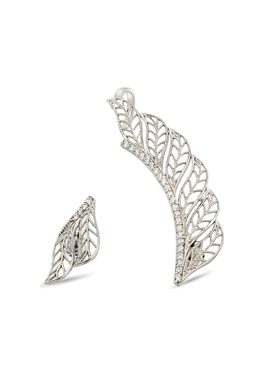 Argentum Concept 925 Ayar Gümüş Melek Kanadı Kıkırdak Küpe - K012701