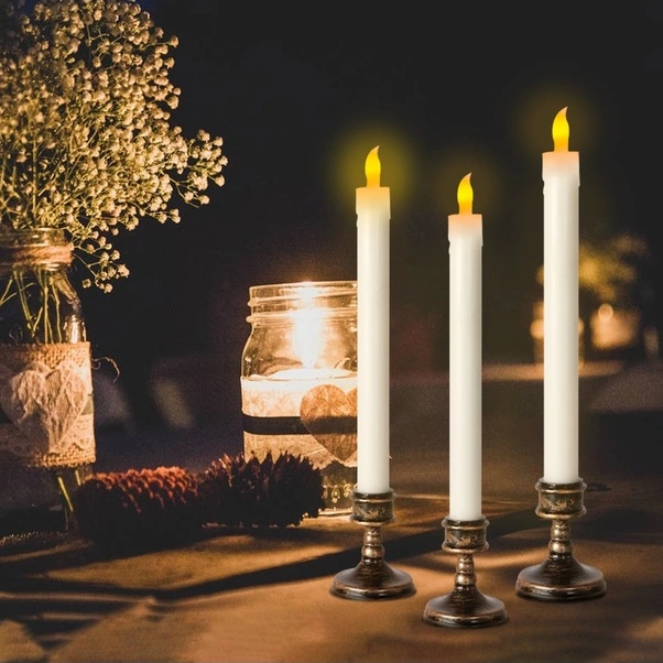 Fortunelane Retro Tabanlı Led Mum Işıkları, Sarı Yanıp Sönen 8'li Set, Şenlik Dekorasyonu İçin Mükemmel Çok Renkli Koyu Sarı Çok Renkli