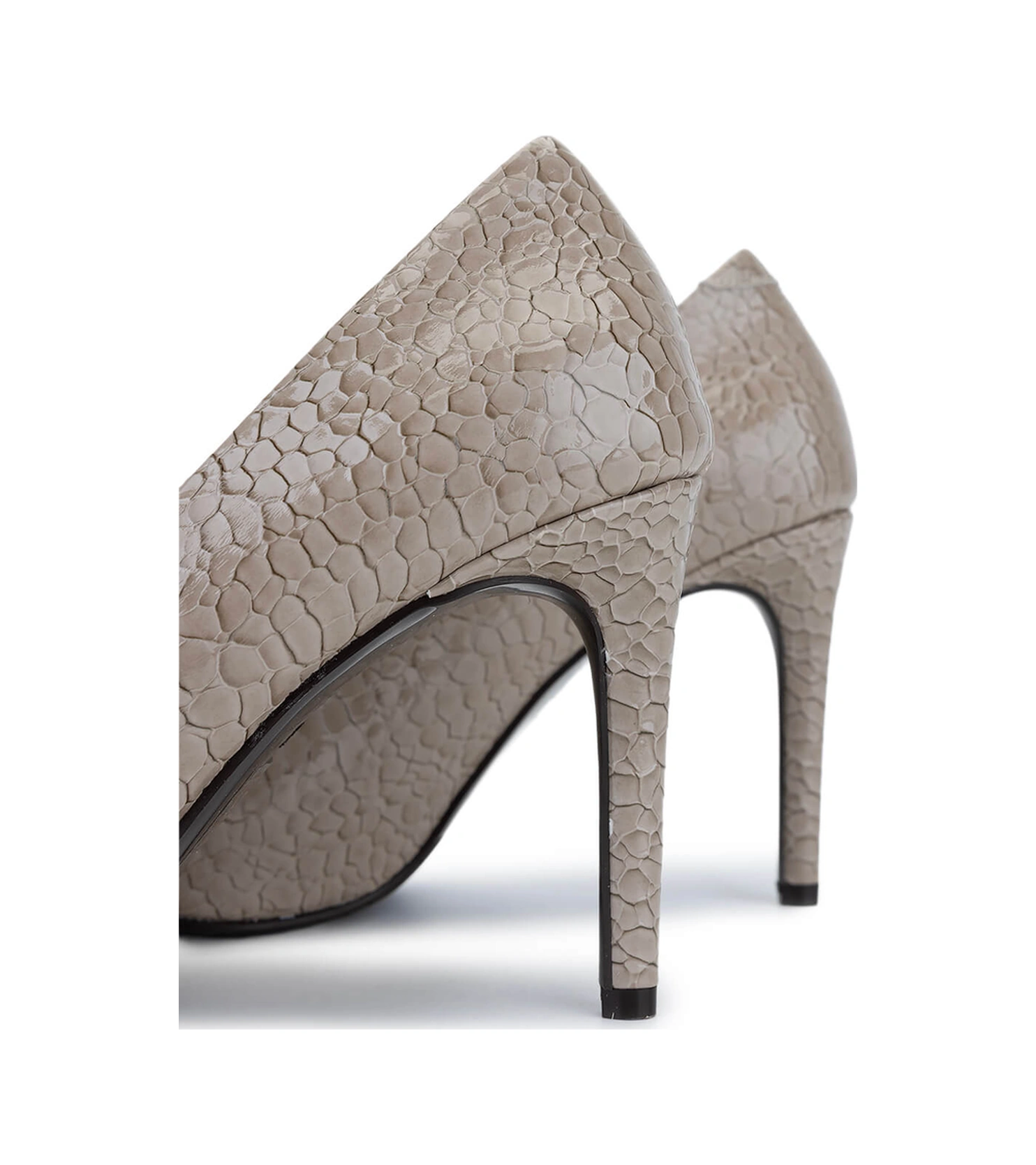 Tamer Tanca Kadın Suni Deri Nude Topuklu Ayakkabı 1160 26598 Bn Ayk Sk25-26 Nude Kroko Nude