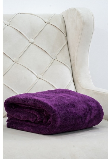 Mulberry Wellsoft Peluş Polar Mor Televizyon Battaniyesi Çift Kişilik 220x230 Mor