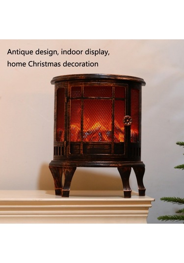 Retro Şömine Fener Noel Dekorasyonu Diğer Beyaz