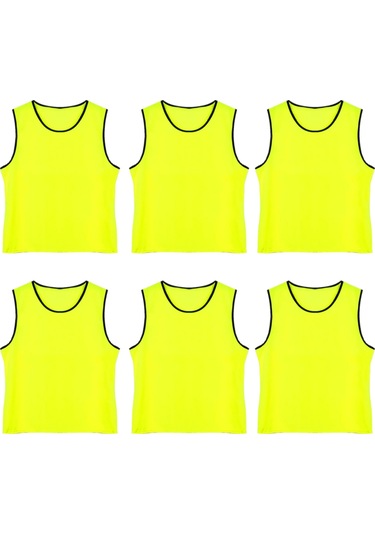 Antrenman Yeleği Çocuk Beden 6'lı Set Bip Sarı Sarı