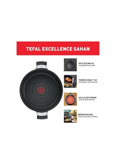 Tefal Titanyum 6X Excellence İndüksiyon Tabanlı Sahan 22 CM