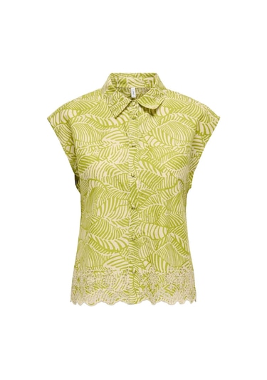 Onllou Lıfe Emb S/s Shırt Ptm Açık Yeşil Renk