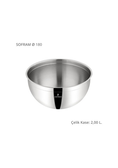 Sofram 18 Cm Çelik Kase 2 Litre Gri