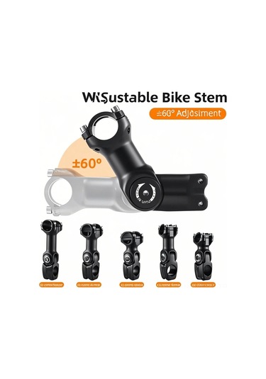 Springsun Bisiklet Gidon Yükseltici - Ayarlanabilir Açı Ve Yükseklik, Alüminyum Alaşım, 31.8mm, Siyah Siyah