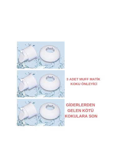 Muff Matik Kokumatik Çekvalf Lavabo Koku Önleyici 3 Adet
