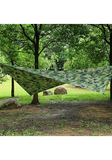 Pazly Çok Amaçlı Su Geçirmez Kamp Çadırı - Güneşlik, Yağmurluk, Piknik Örtüsü Yeşil Yeşil