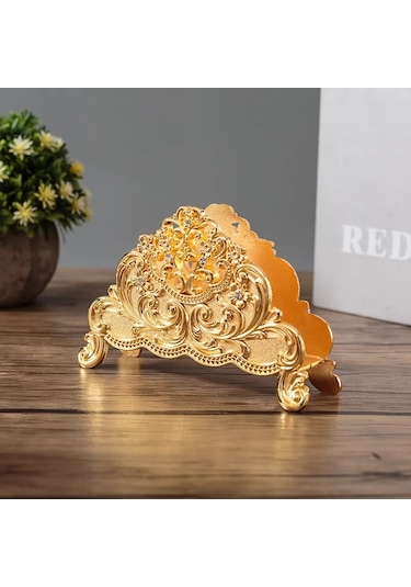 Altın Tavuskuşu-avrupa Tarzı Masa Doku Tutucu Peçete Raf Standı Metal Sanat Zanaat Ev Dekorasyon El Restoran Masaüstü Cafe Süsler Hediye