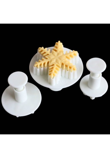 6 Adet Fondan Kek Aracı İnce Kar Tanesi Yay Kalıbı Seti, Size:fine Snowflake Shape Diğer