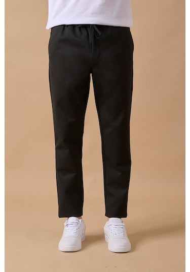 Braccas Erkek Slim Fit Orta Bel Siyah Pantolon Siyah