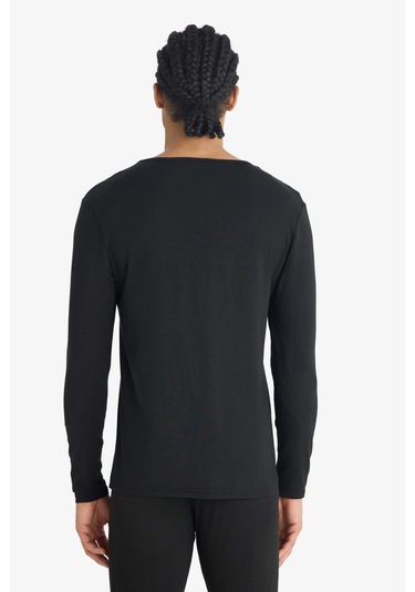 Defacto Slim Fit Dar Kesim Bisiklet Yaka Uzun Kollu Üst G2561ax25wnbk27 Siyah-bk27