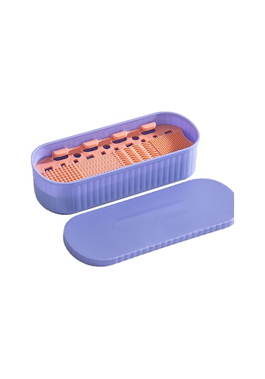 Cbtx U026 Makyaj Fırçası Trp+pp Saklama Kutusu Makyaj Yumurta Puf Temizleme Filtresi Kurutma Rafı - Mor