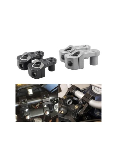 Suntek Motosiklet Gidonu Yükseltici Uzantıları Motosiklet Siyahı Için Montaj Adaptörü Kiti