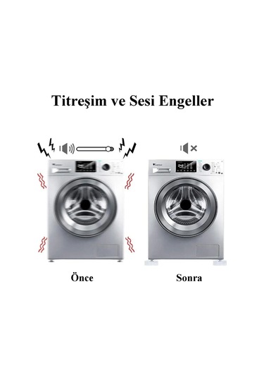 Titreşim Önleyici Beyaz Eşya Altlığı Ayağı 4 Adet Çamaşır Bulaşık Makinası Buzdolabı Yükseltici