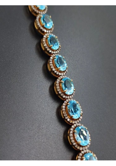 Mavi Topaz Elmas Bileklik 150