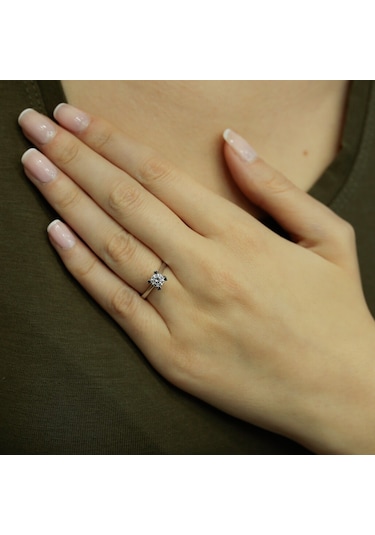 Lova F Renk 0,43 Karat Pırlanta Tektaş Yüzük - Idl - 1070004