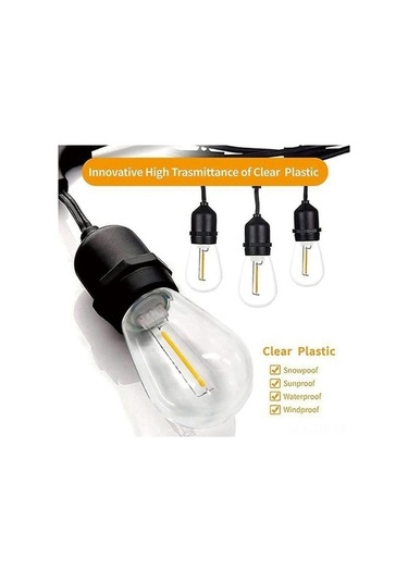 Opulentliving 15 Adet 3v S14 Led Ampul - Dayanıklı Su Geçirmez Şeffaf - Solar Işık İçin Uygun Şeffaf